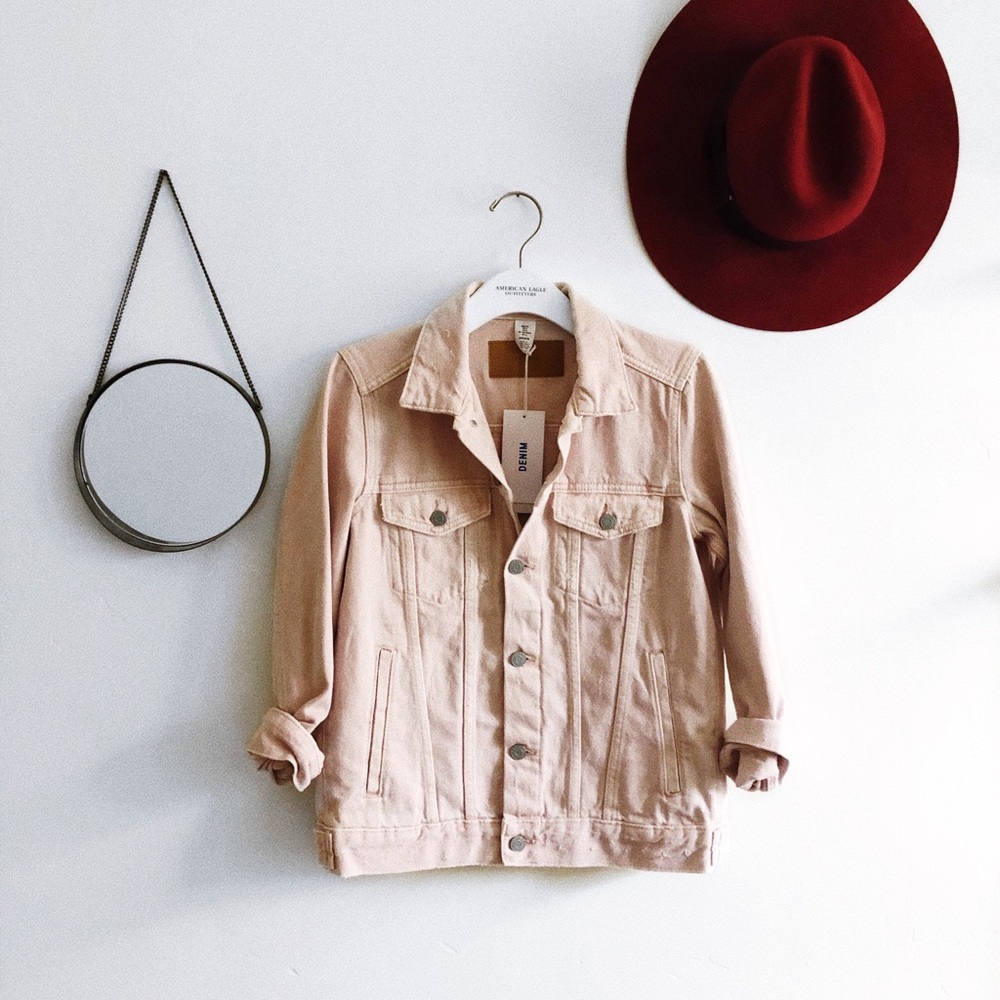 H&M Blush Pink Denim Jacket